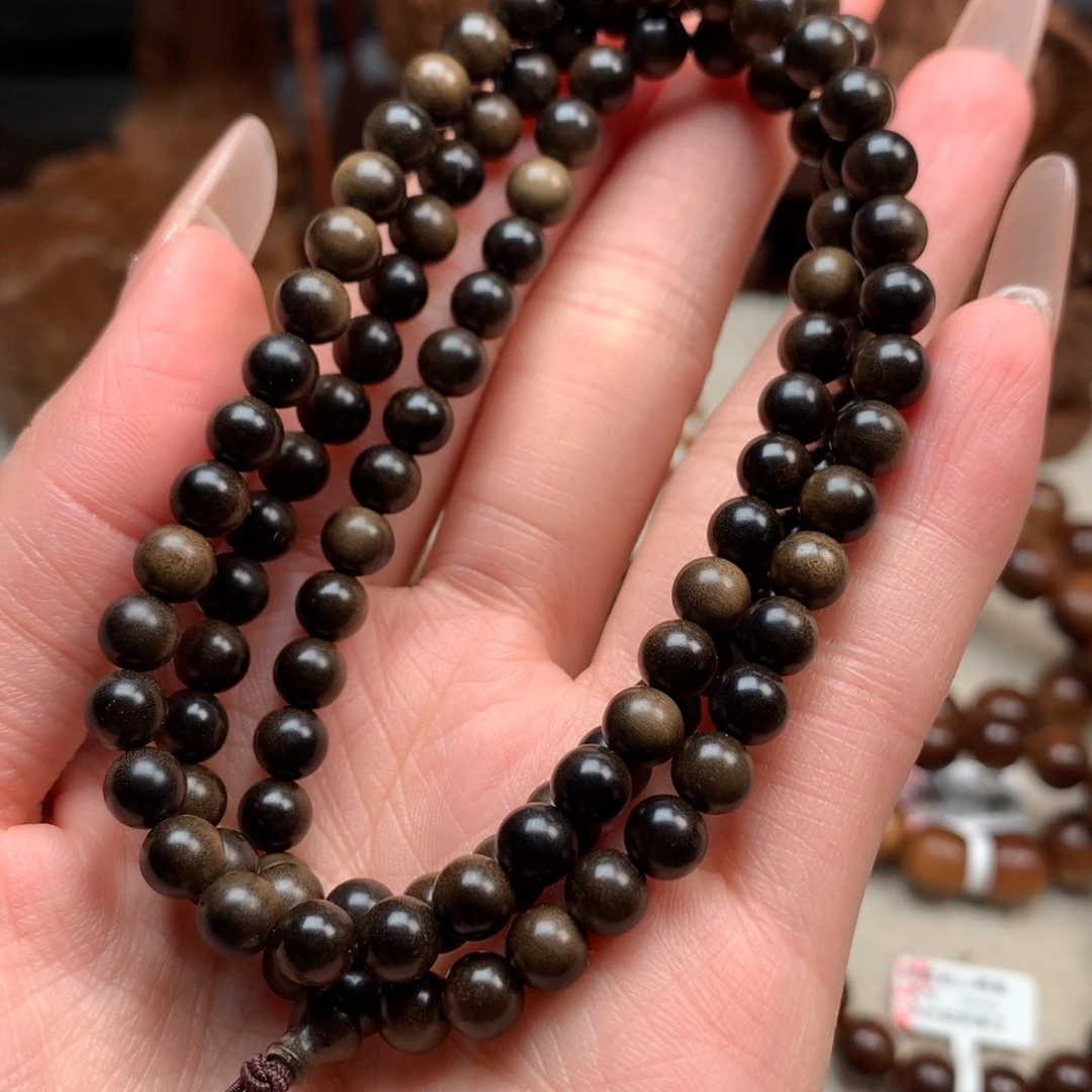 檀香木手串/手链老山檀香0.6阴沉黑肉沉水