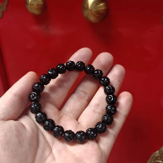 【曹掌柜精选】29 G51923-椰蒂黑金乱山无相单圈手串-10*9mm