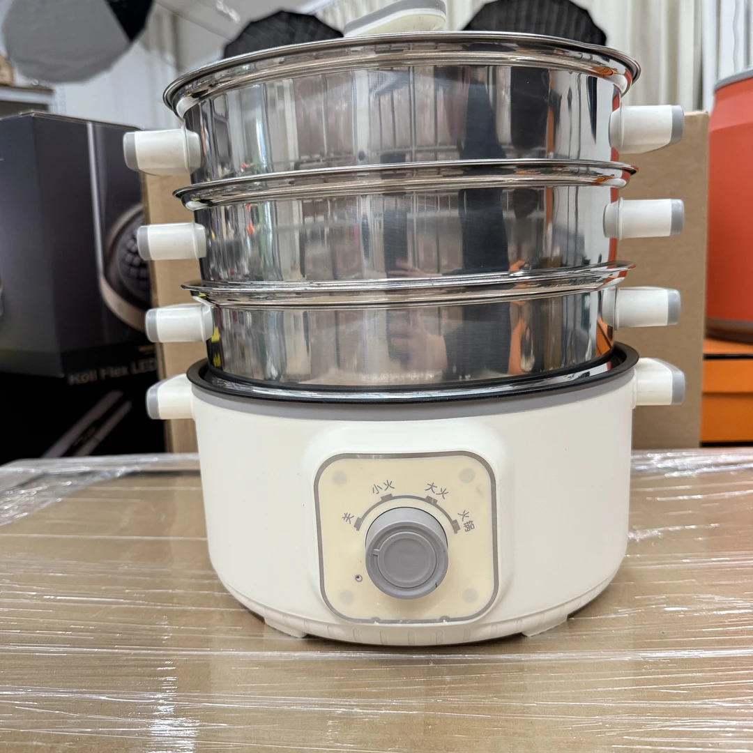 煮汤锅一锅多用蒸煮炒炖焖电火锅一体式三层大容量蒸锅