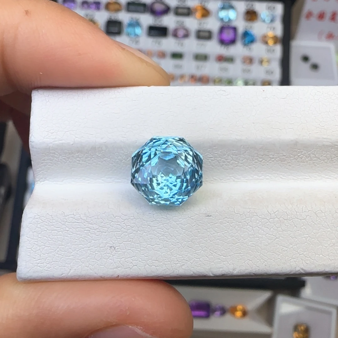 托帕石裸石玫瑰精切10mm 5.73ct