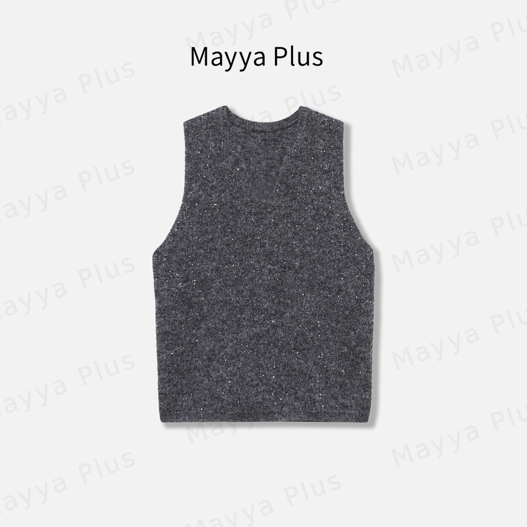 【穿搭救星】Mayya Plus羊毛混纺轻奢气质显瘦百搭毛织上衣32448386