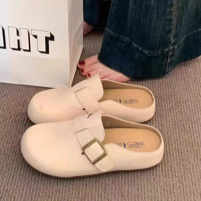 （柚子同款）HZ秋季带畔复古包头厚底半拖251