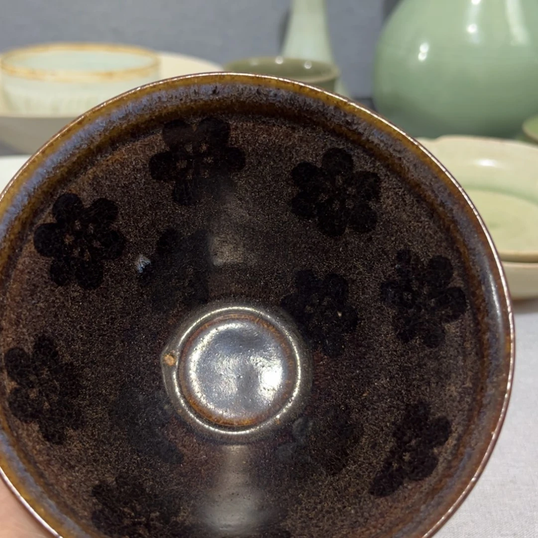 口***龙摆件吉州窑梅花主人茶碗