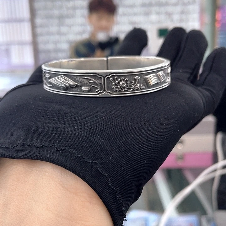 足银琴棋书画手镯足银