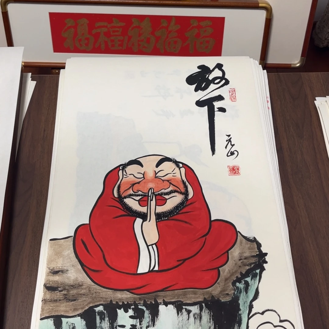 国画纯手绘禅意画作品