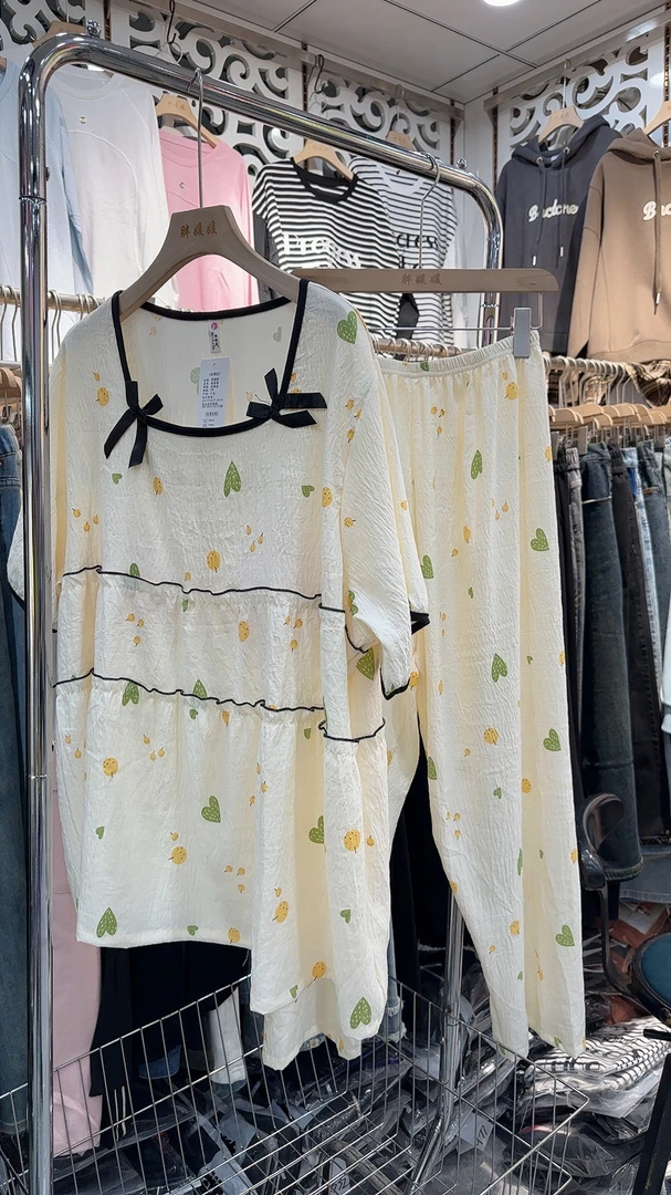 大版水洗棉布家居服套装