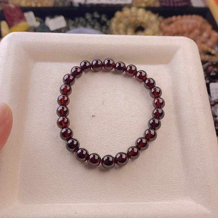 手串未镶嵌石榴石7mm单圈高净度