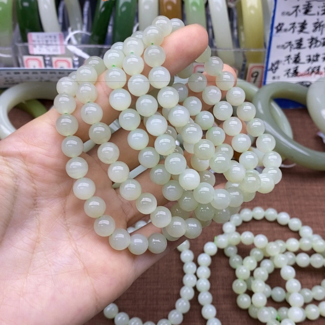 和田玉未镶嵌手串卡8