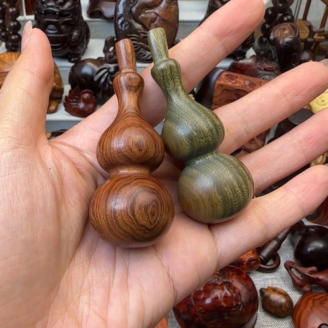 木绿檀木雕刻葫芦两个