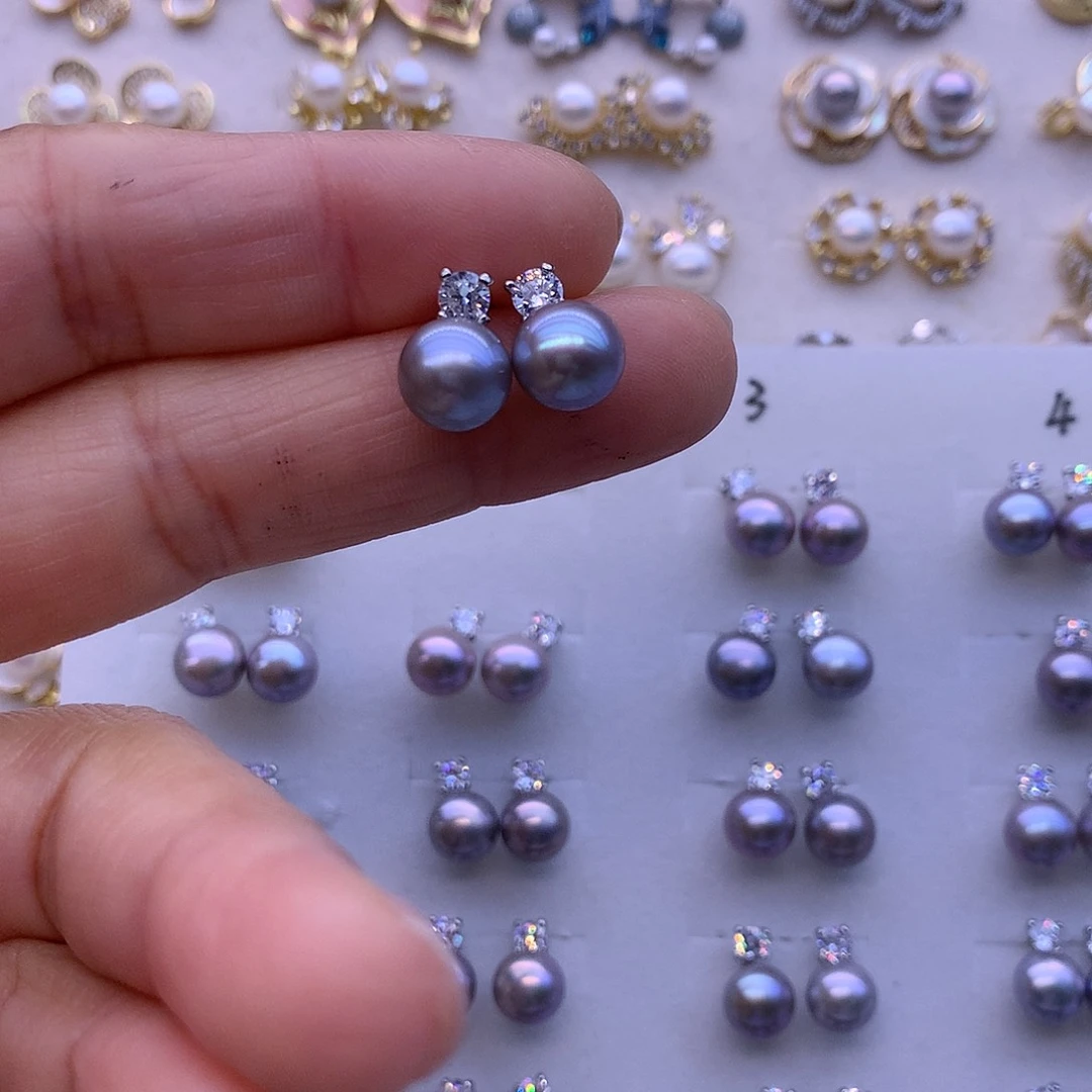 淡水珍珠耳饰合金