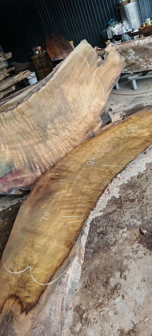 新中式整块原木金丝楠木水波纹大板实木大板茶桌餐桌办公桌简约