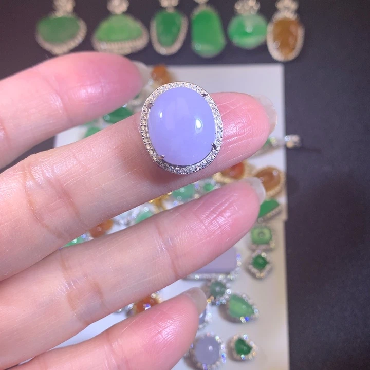 翡翠银S925镶嵌套链蛋