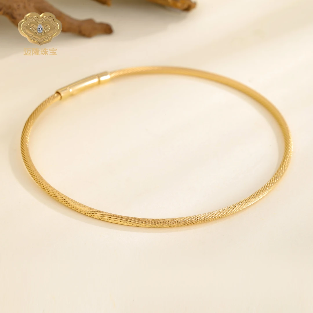 迈隆珠宝1.7mm绕丝亮面手圈德国进口工艺设计款纯手工轻奢百搭