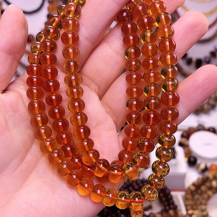 琥珀未镶嵌裸石金珀净水8+