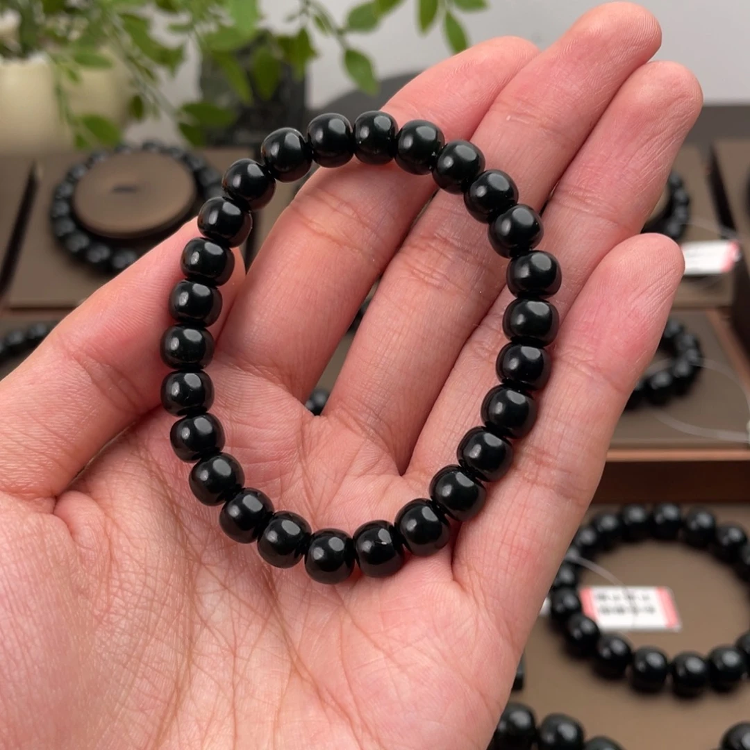 和田玉未镶嵌手链塔青卡8二细