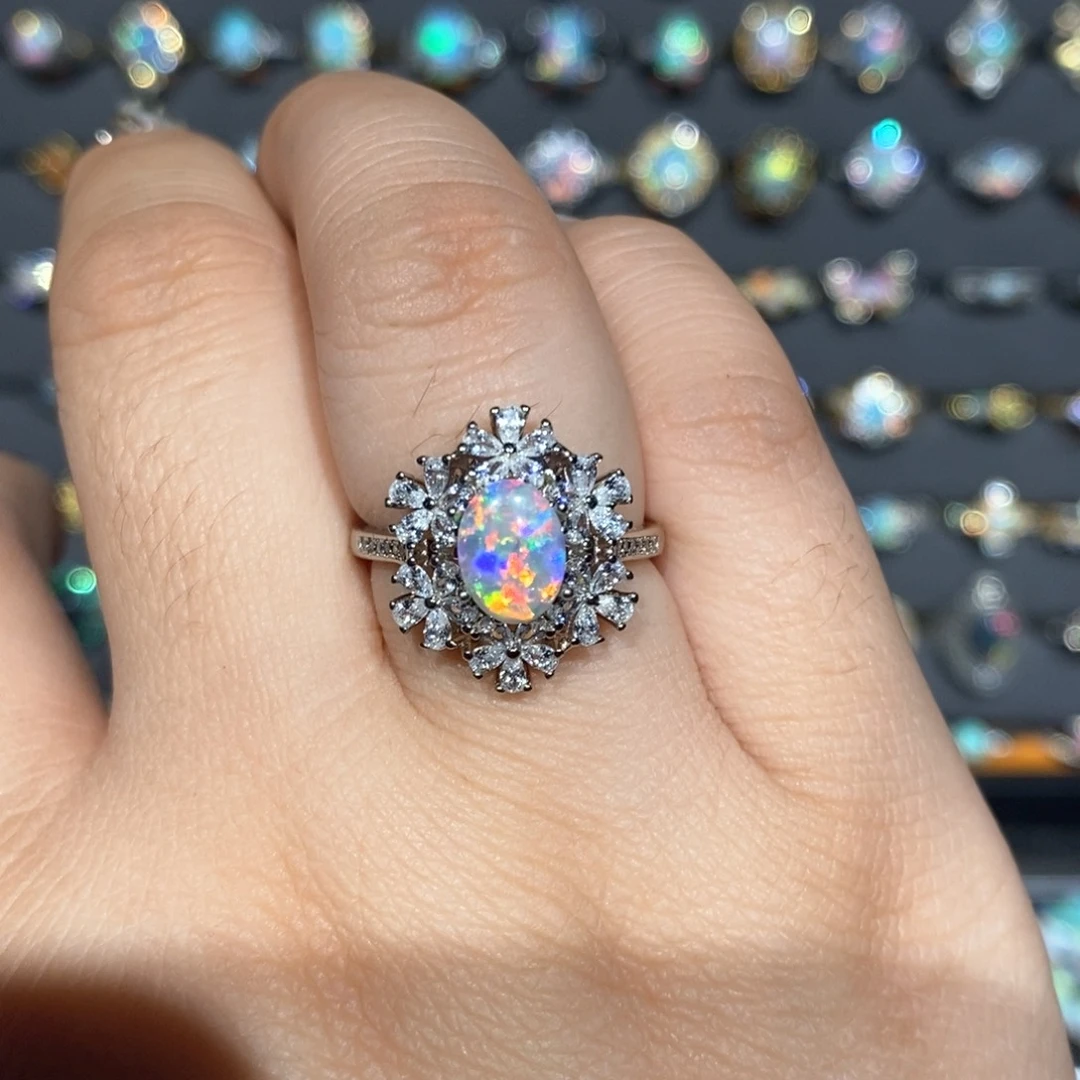 欧泊银S925镶嵌戒指