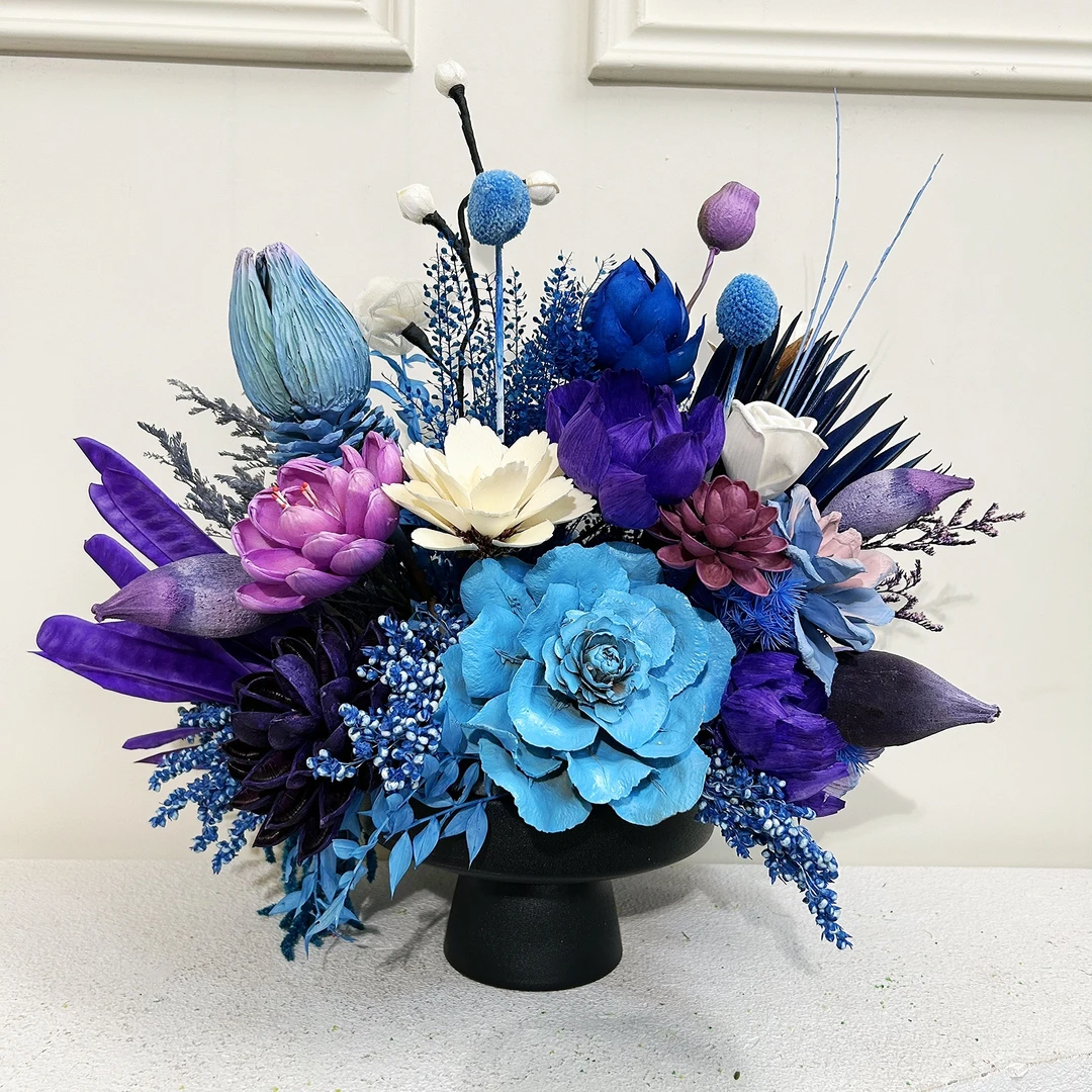 【梦莱】高级永生花干花混搭客厅玄关餐桌摆件~成品花艺不退换