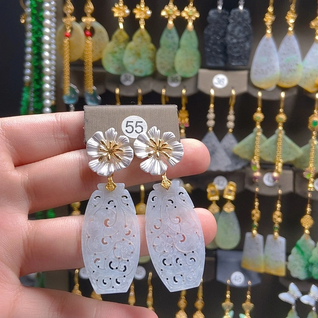 翡翠未镶嵌耳饰翡翠