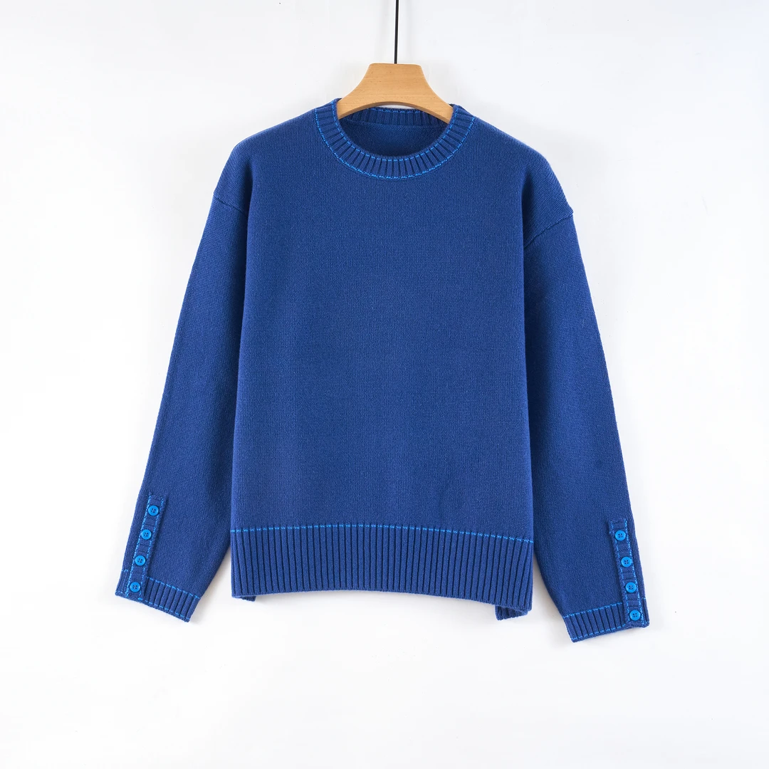 天山【100%山羊绒】秋冬新款长袖圆领气质女士针织羊绒衫-YTNL5895T