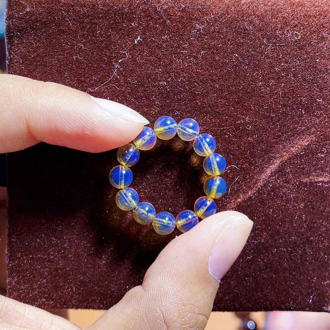 蓝珀裸石未镶嵌指环跑环2用款