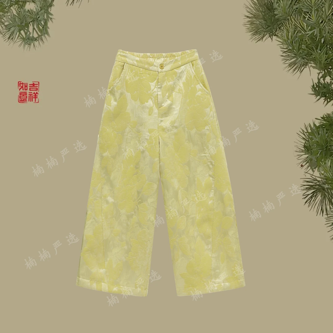 新中式【色彩斑斓】古风中国风休闲中式宽松重工裤子----28699
