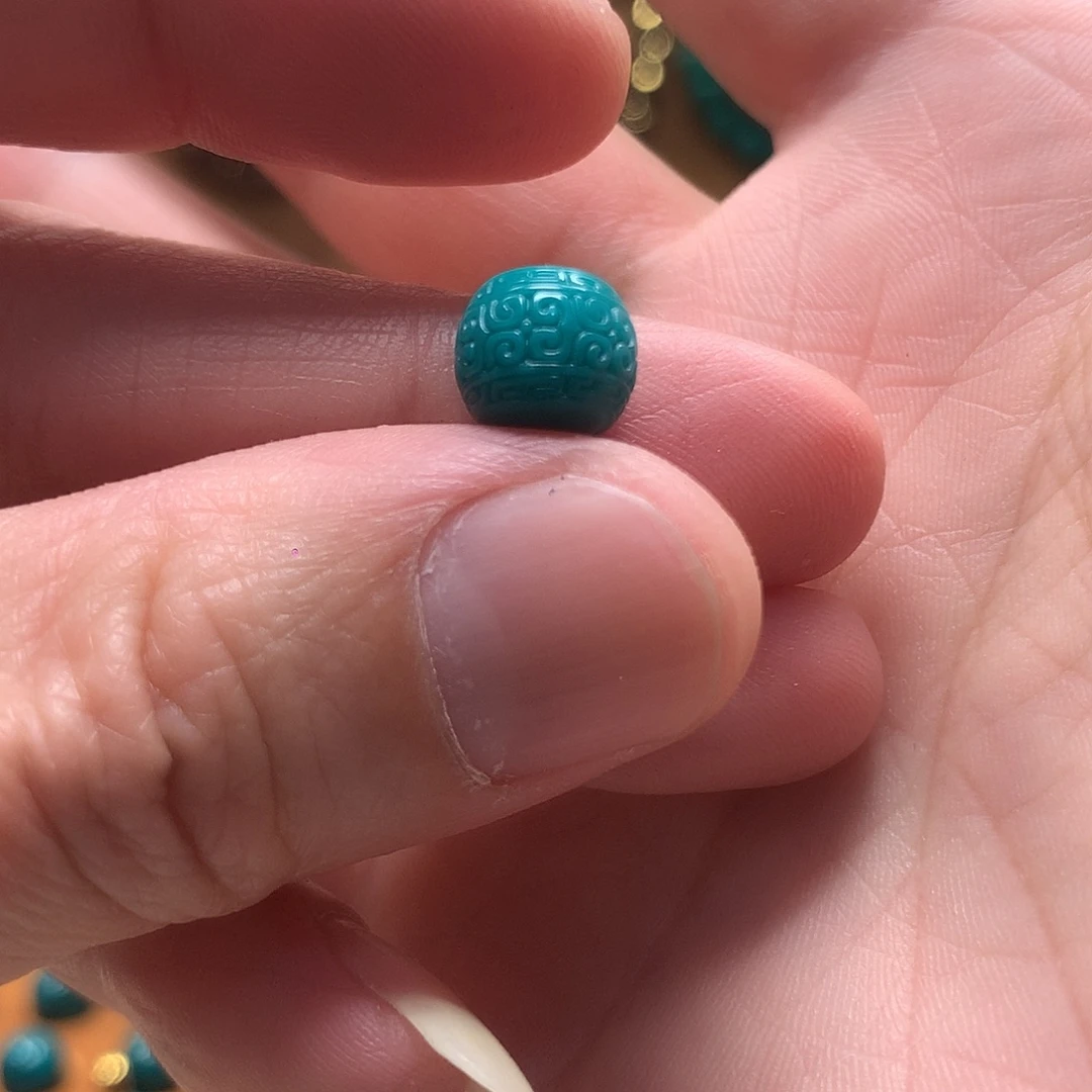 琉璃颈饰果冻色9mm回纹