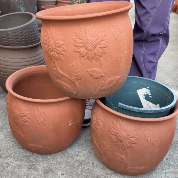 紫砂花盆口30高26宜兴紫砂