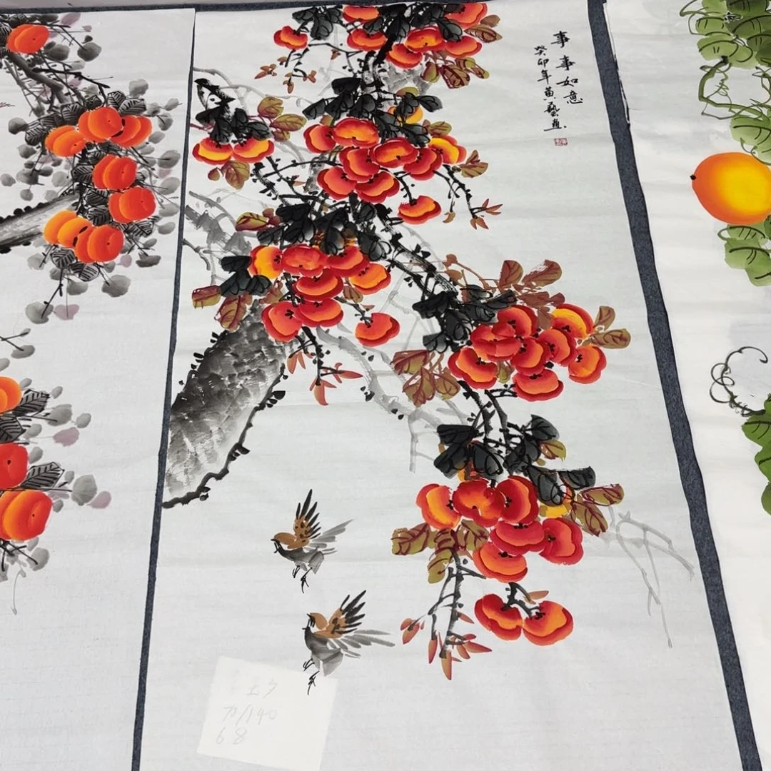 国画尺寸70X138手绘作品