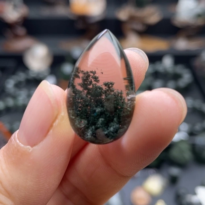 水晶颈饰未镶嵌绿幽灵聚宝盆水滴吊坠