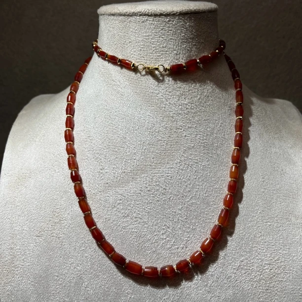 【岁龙甄选】节节高升红玛瑙竹节管链