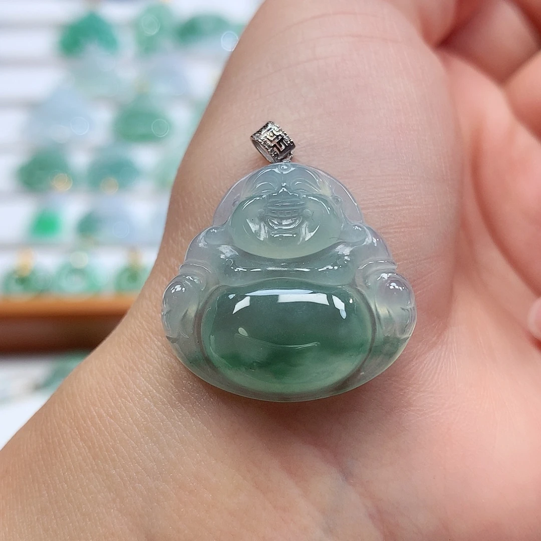 翡翠18K金镶嵌吊坠(赠链)25-26-5.6