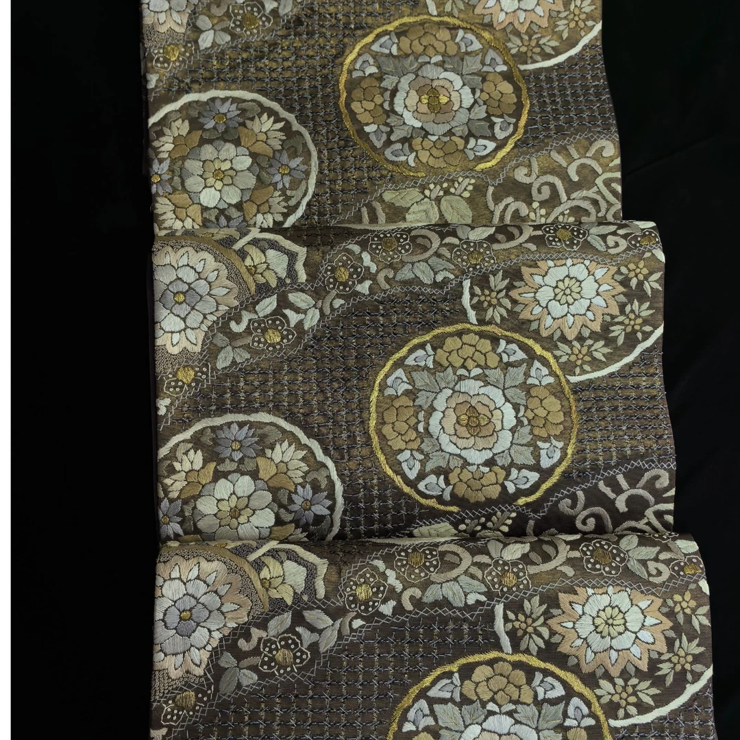 中古六通宝相花苏绣