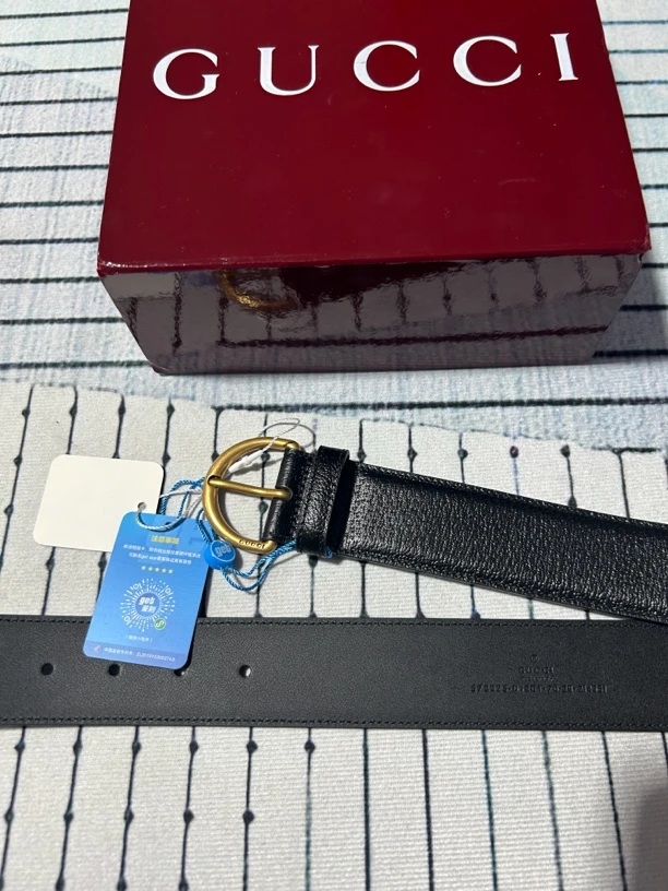 99新 GUCCI/古驰 古驰gucci金扣黑色腰带