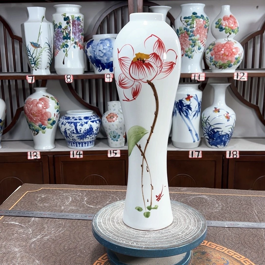 摆件景德镇陶瓷美荷花