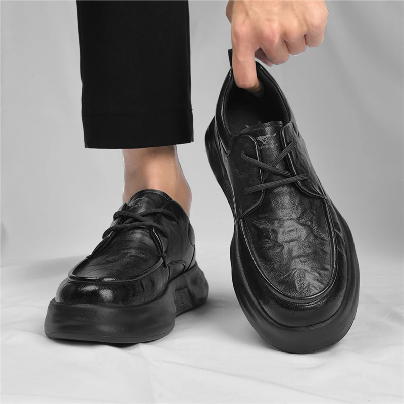 七匹狼25年秋冬新款软底软面通勤百搭轻量轻防水防滑复古休闲皮鞋