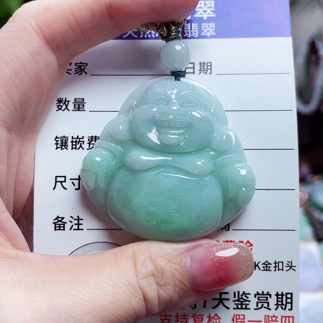 翡翠未镶嵌颈饰佛公16