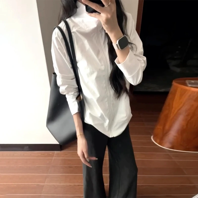 立领宽松插肩袖防晒衣女款夏2025新款轻薄透气凉感拉链防晒服外套