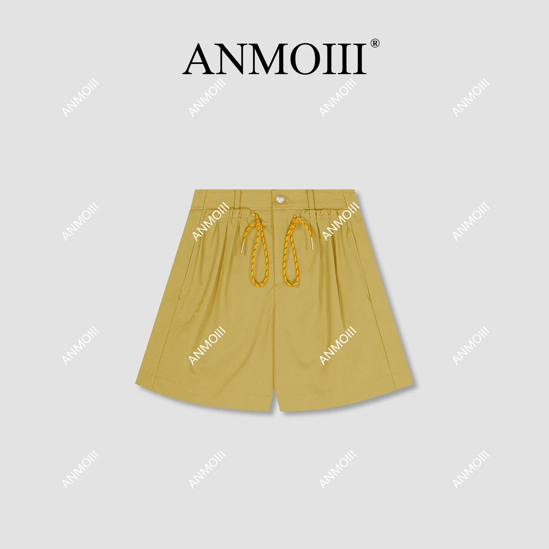ANMOIII【轻风】短裤女款夏天薄款知性风衣服五分裤老钱风白色短裤