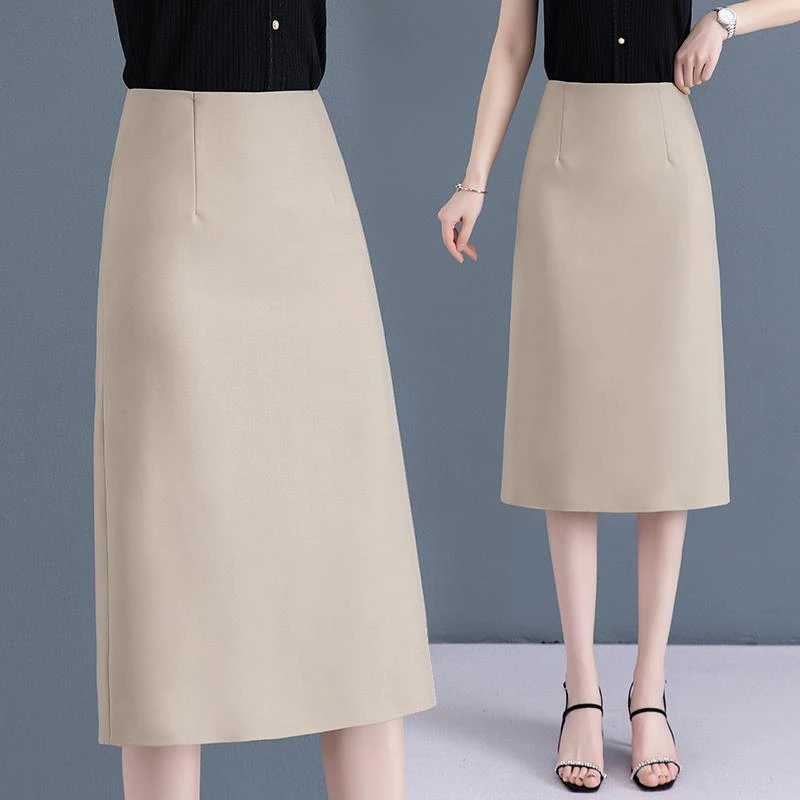 哥弟阿玛施正品垂感西装半身裙女2025夏季新款百搭中长款高腰过膝