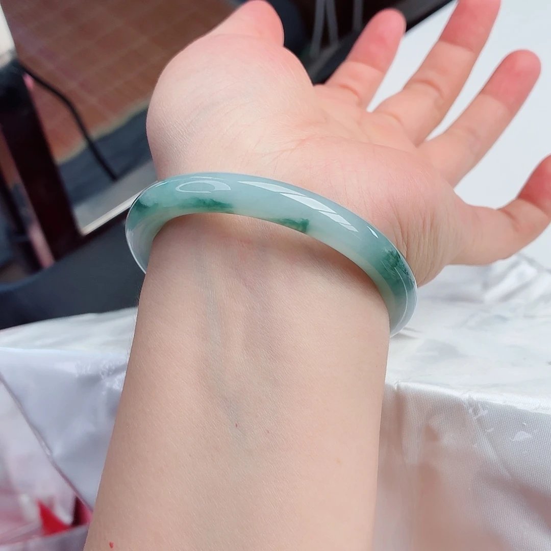 翡翠未镶嵌手镯11号-55圈口