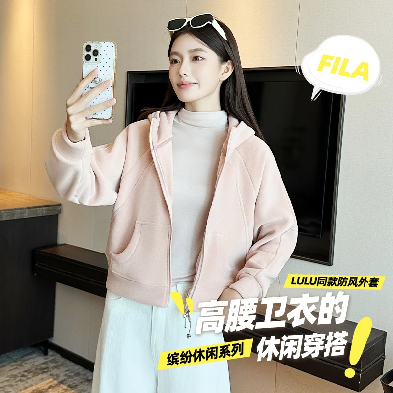 新款lulu外套女士慵懒宽松拉链连帽卫衣秋冬双面奥粒绒保暖开衫