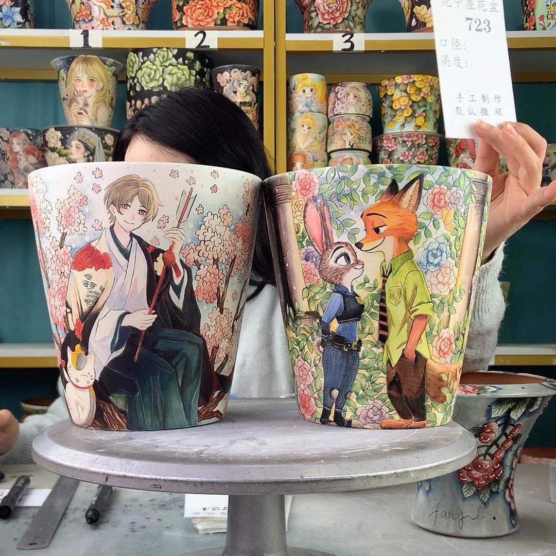 天***Z陶景德镇手工花盆723