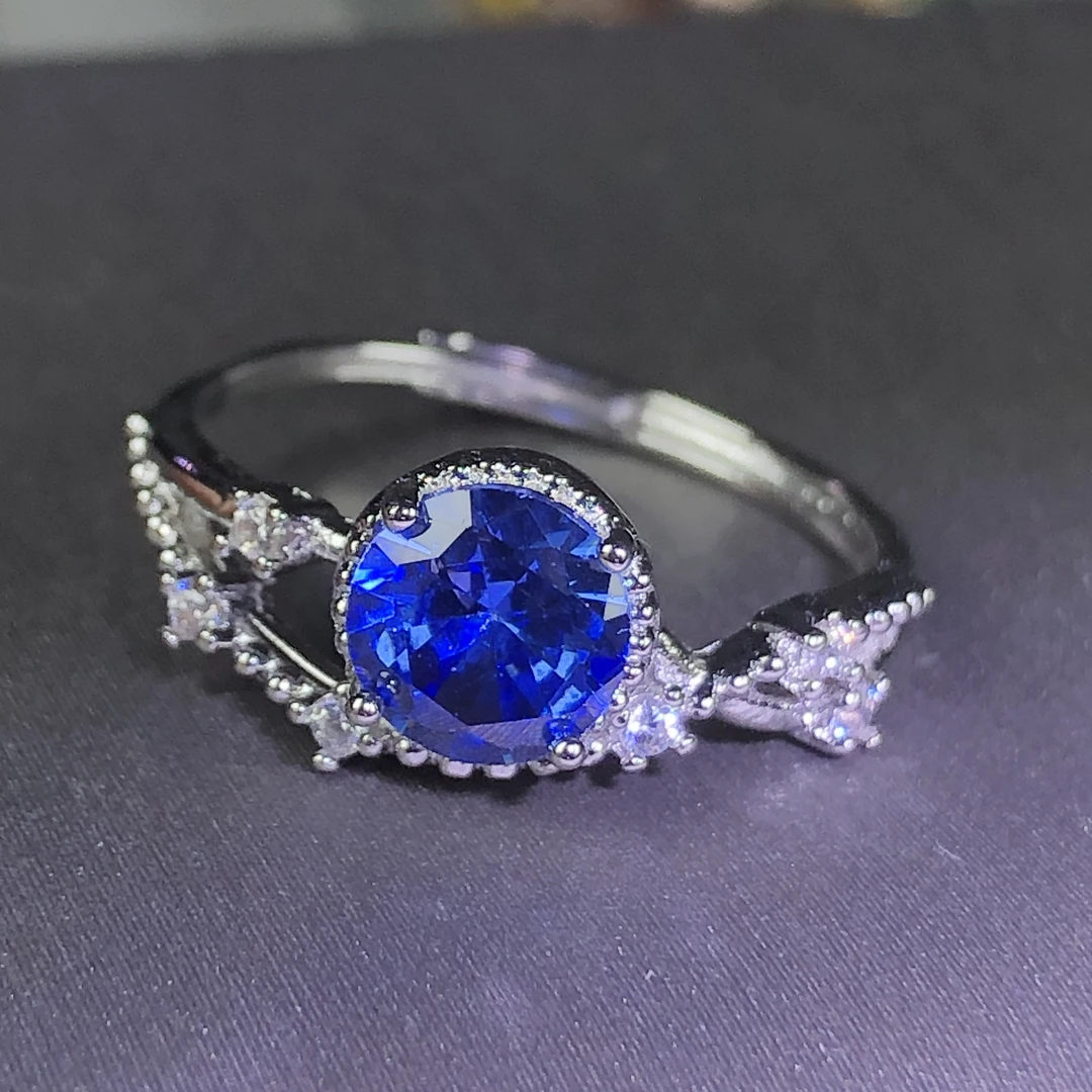 11454坦桑戒指银托开口可调节美丽漂亮精致豪华精美气质大方 T1