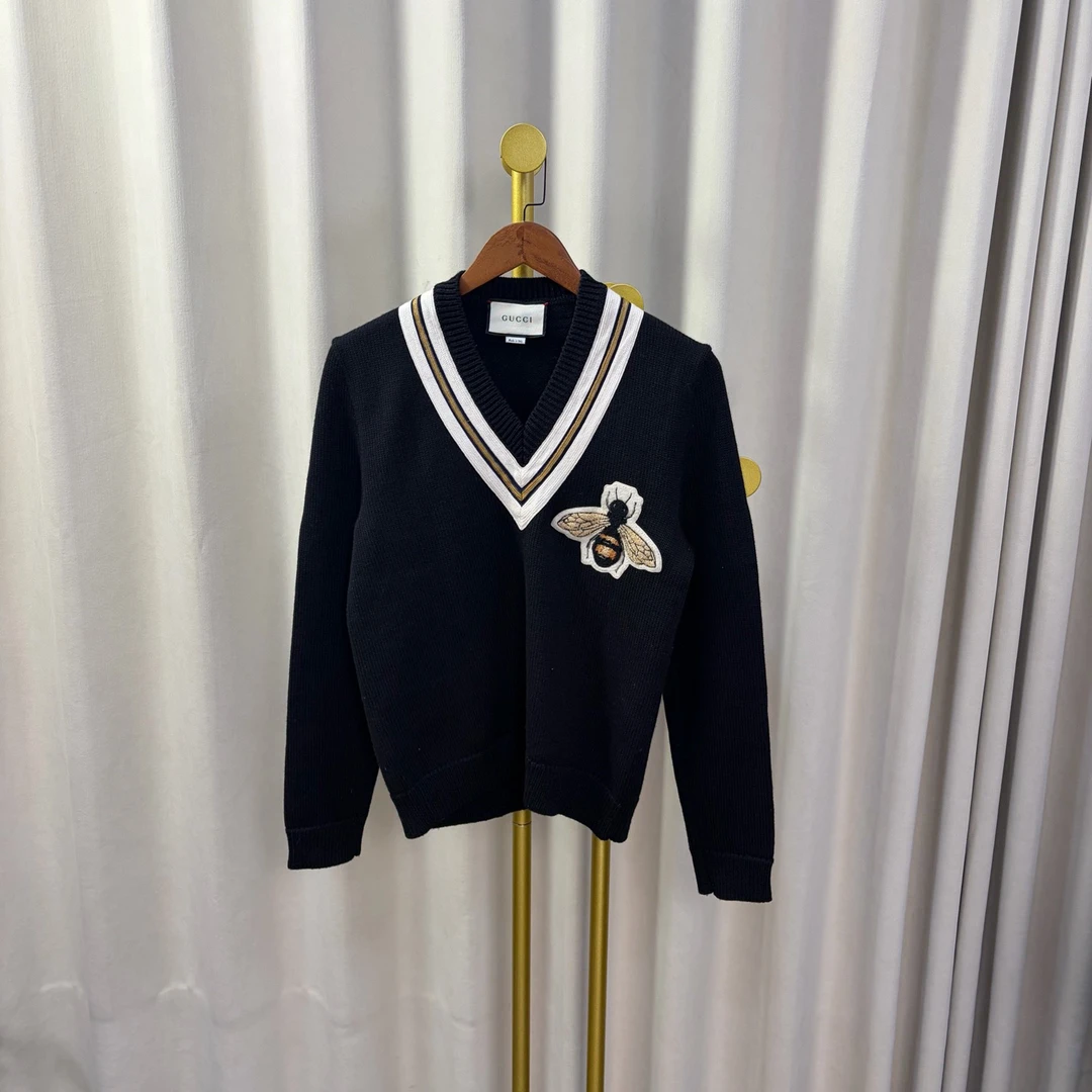 99新 GUCCI/古驰 黑色大蜜蜂毛衣 xs码