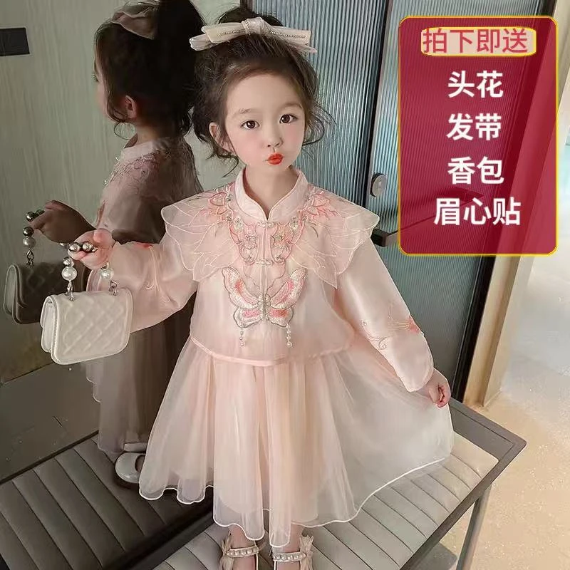 汉服女童民族风新款中国风新中式女宝公主裙女孩连衣裙春夏季裙子