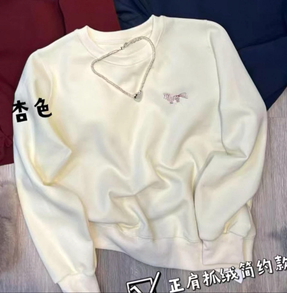 【肉总】加绒 刺绣小马长袖卫衣