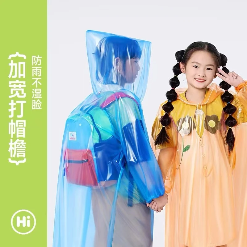 【出口版】一次性卡片宝宝学生雨衣 便携卡通幼儿园学生长款雨披