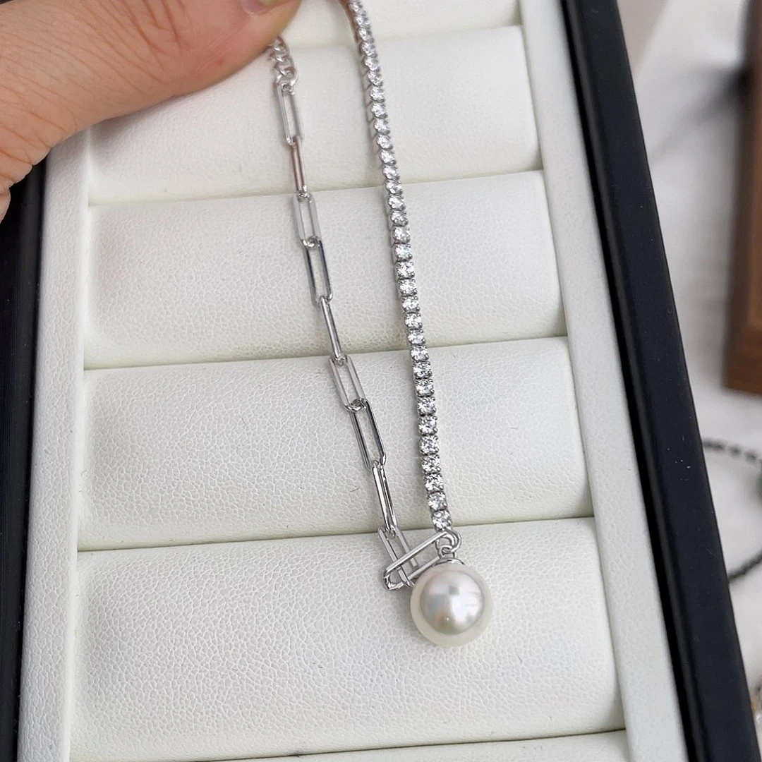 手绳银S925镶嵌海水珍珠