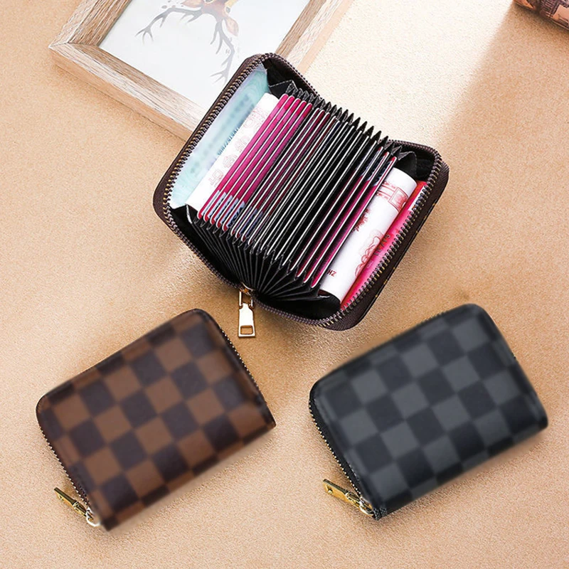 复古防消磁风琴卡包女大容量多卡位驾照证卡夹零钱包卡套证件包