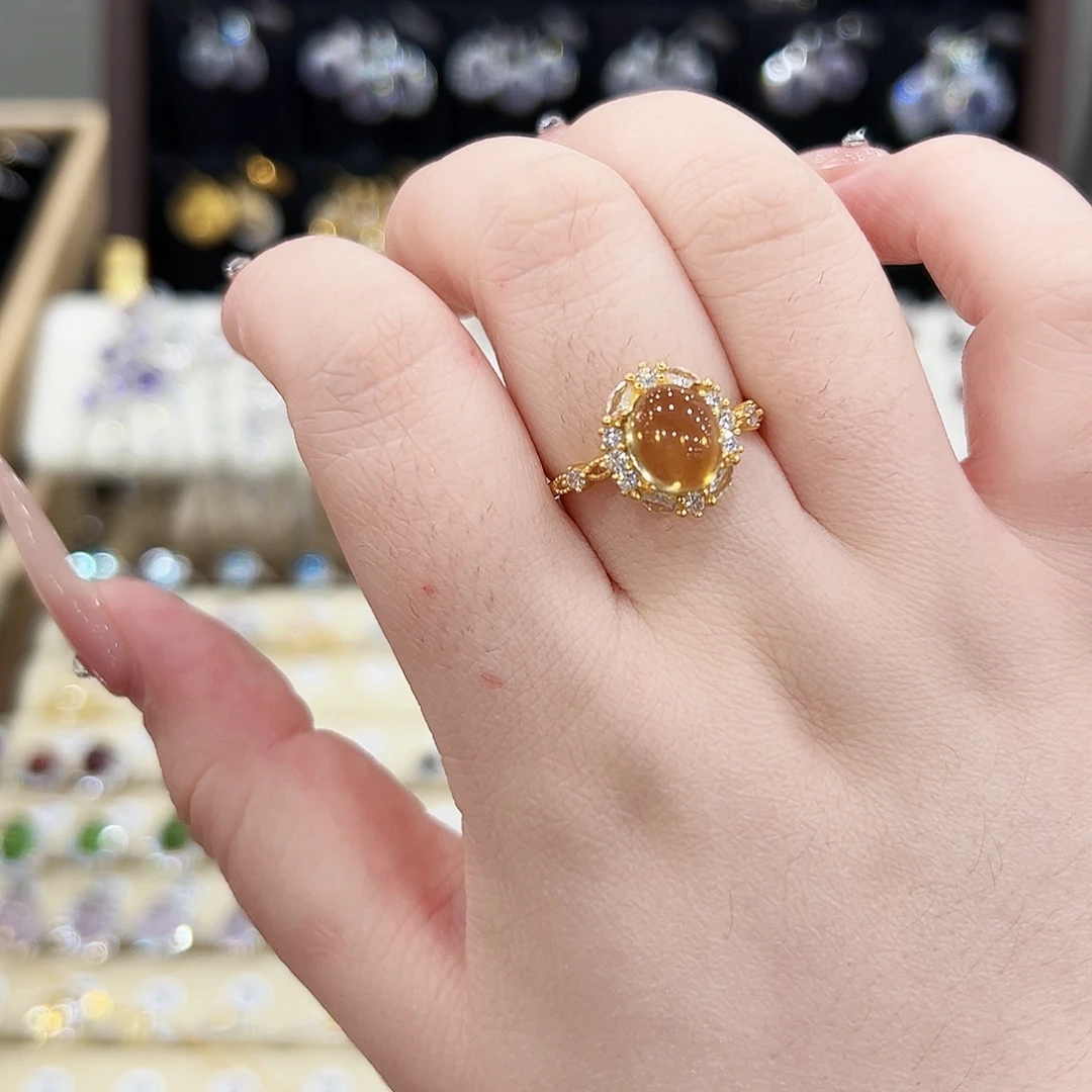 墩***.戒指银S925镶嵌水晶